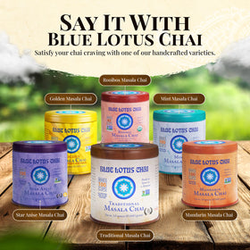 Blue Lotus Chai powder dissolves smoothly with hot water and milk.