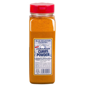 Blue Mountain Country Jamaican Curry Powder Hot in a 22oz shaker bottle for bold flavor