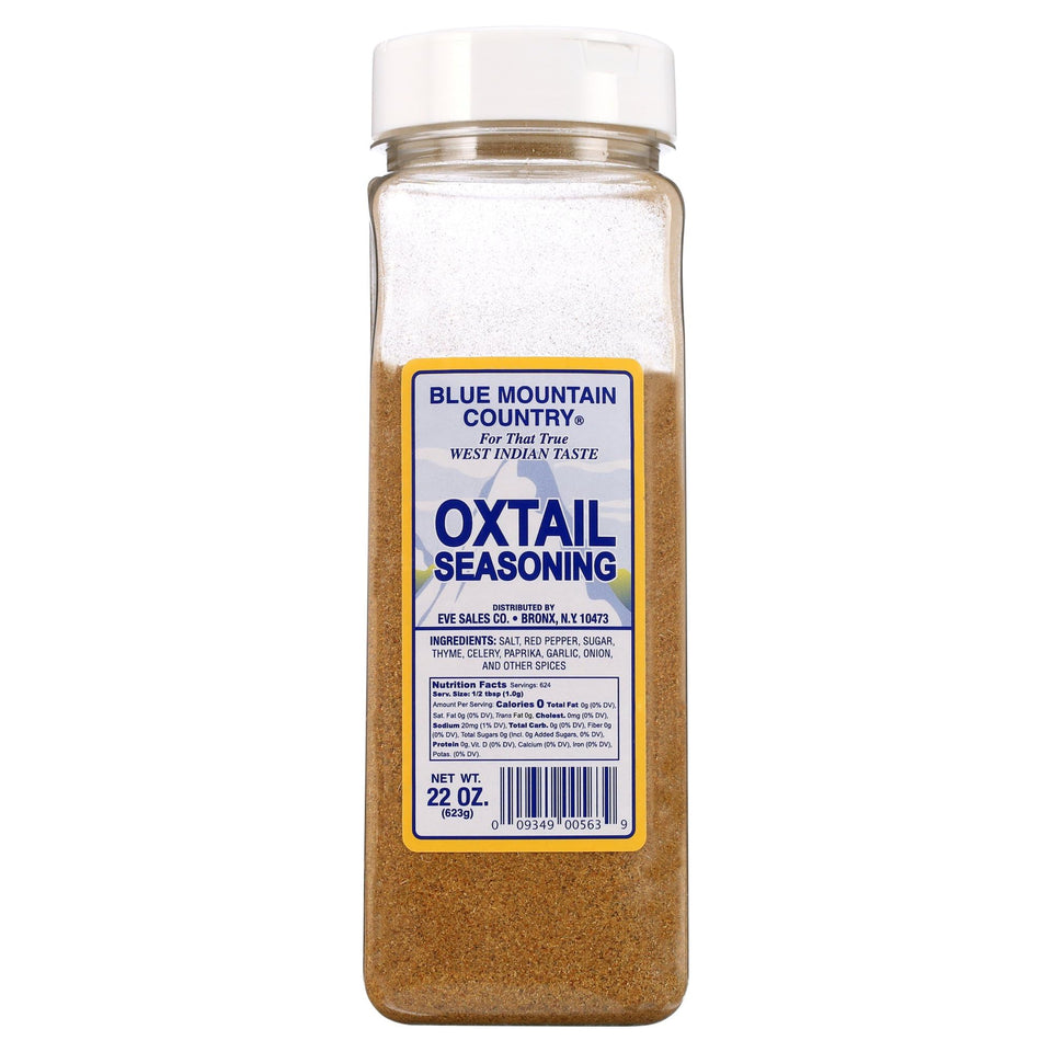 Blue Mountain Oxtail Seasoning jar front view, ideal for rich braises.