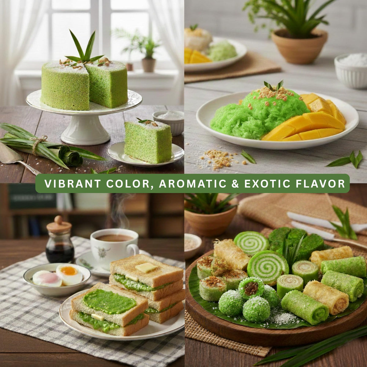 Blue Orchid Organic Pandan Powder in a dish highlights versatile flavoring for curries