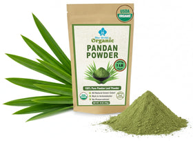 Blue Orchid Organic Pandan Powder packaging shows premium organic quality for desserts