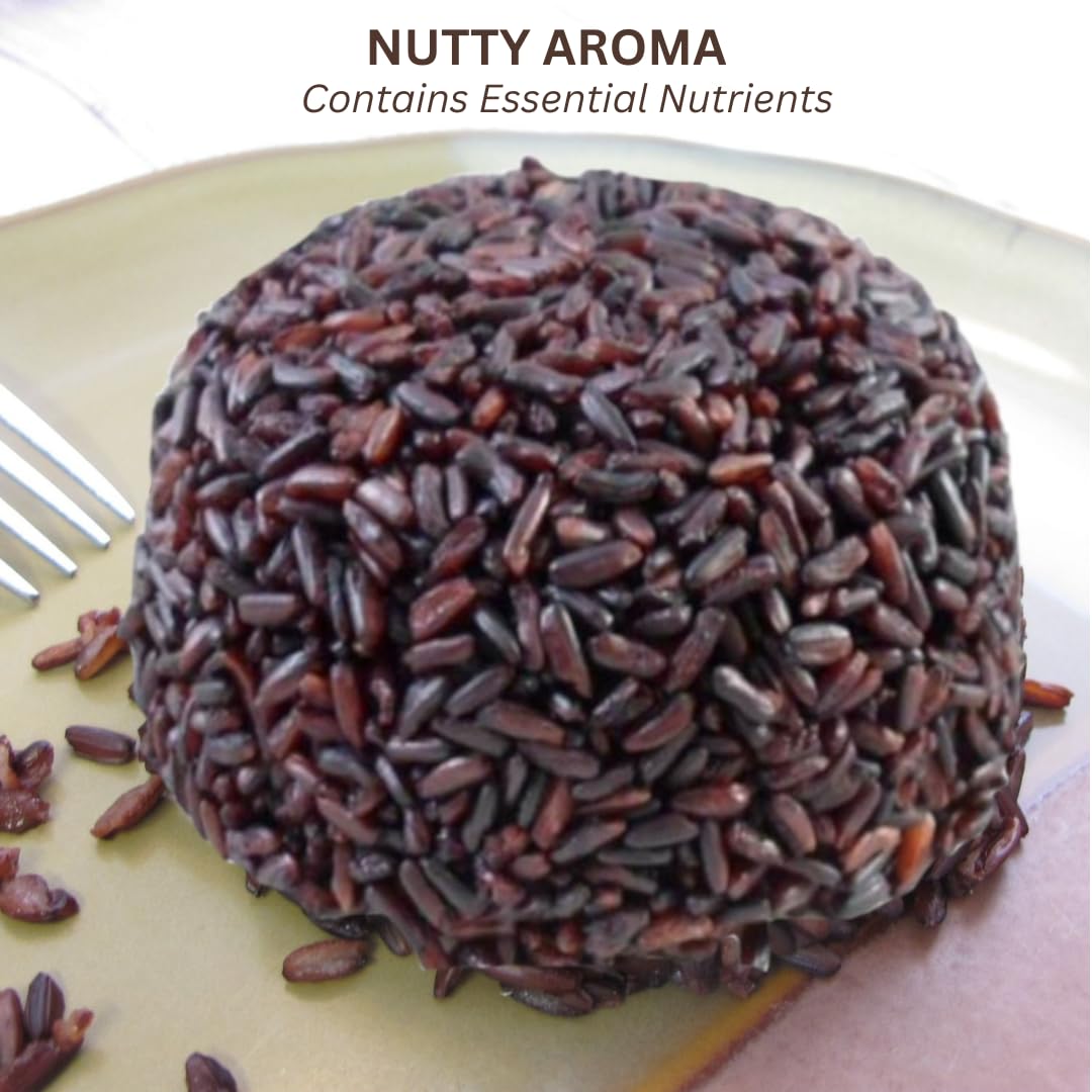 Blue Orchid Organic Riceberry Rice small-lot harvest close-up signals freshness and careful sourcing.