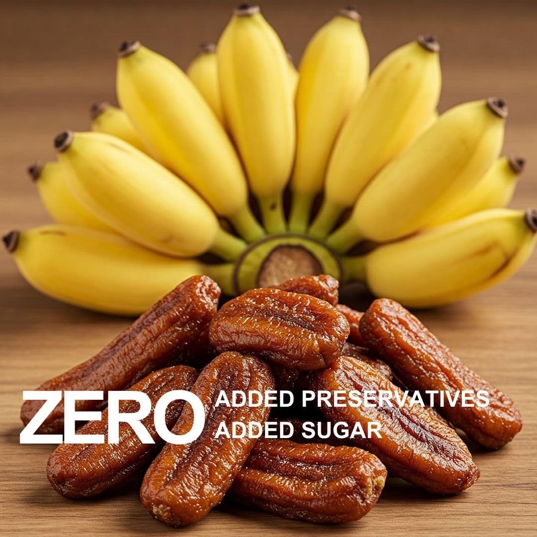 Blue Orchid Organic sun dried bananas label emphasizes organic, unsulfured quality.