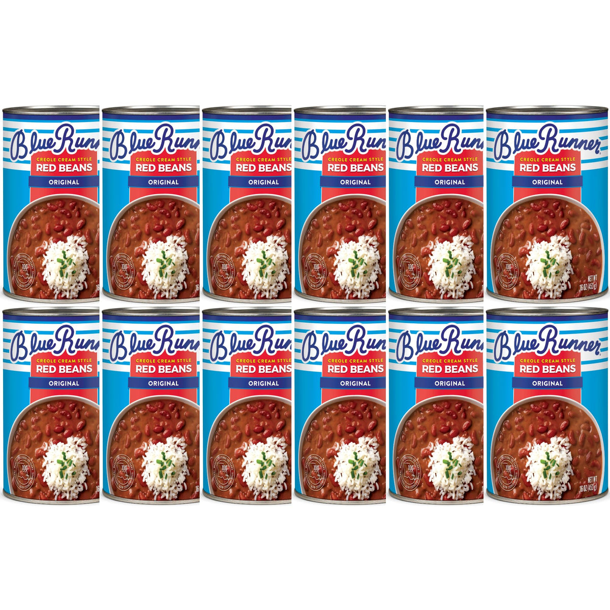 Blue Runner Creole Cream Style Red Beans pack-12 ready for quick weeknight meals.