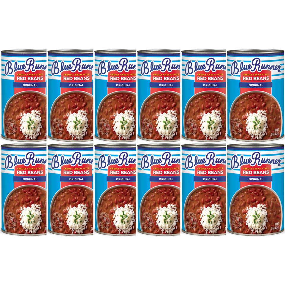 Blue Runner Creole Cream Style Red Beans pack-12 ready for quick weeknight meals.