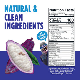 Blue Stripes whole cacao pod upcycled process supports sustainability while delivering deep chocolate flavor.