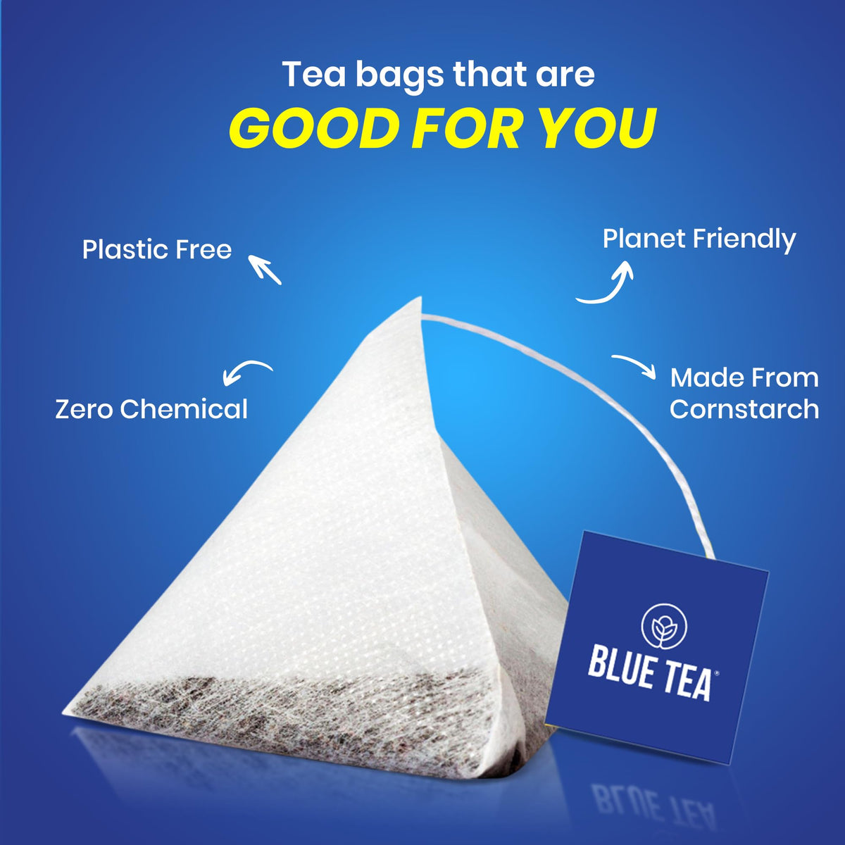 BLUE TEA brewed cup with vivid blue color and aroma