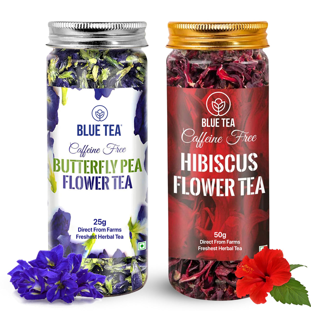 BLUE TEA Butterfly Pea Flower Tea bundle showing vibrant color for a refreshing afternoon ritual
