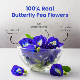 BLUE TEA Butterfly Pea Tea dry leaves close-up highlights delicate petals and natural color
