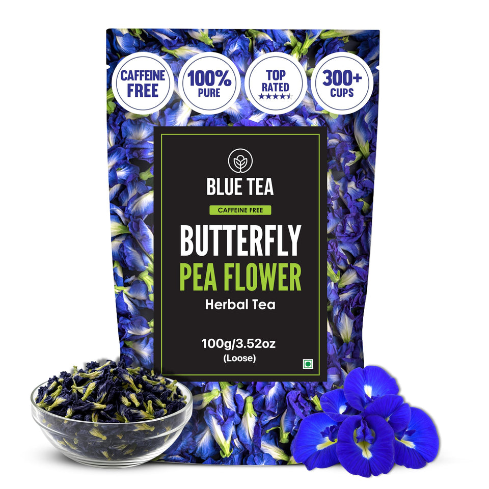 BLUE TEA Butterfly Pea Tea packaging in a zipper pouch preserves freshness and farm-grade quality