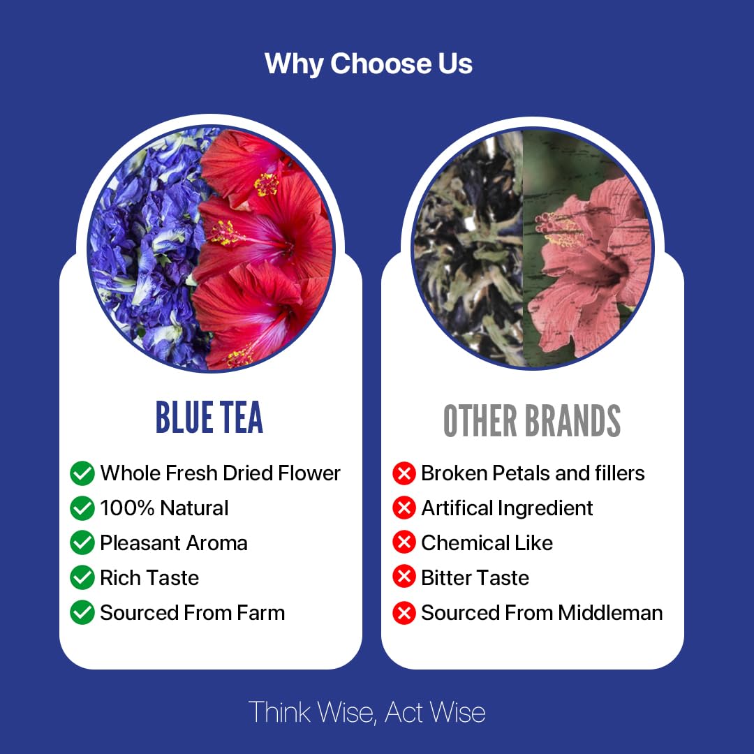 BLUE TEA tea bag brewing cup captures easy, caffeine-free moments any time