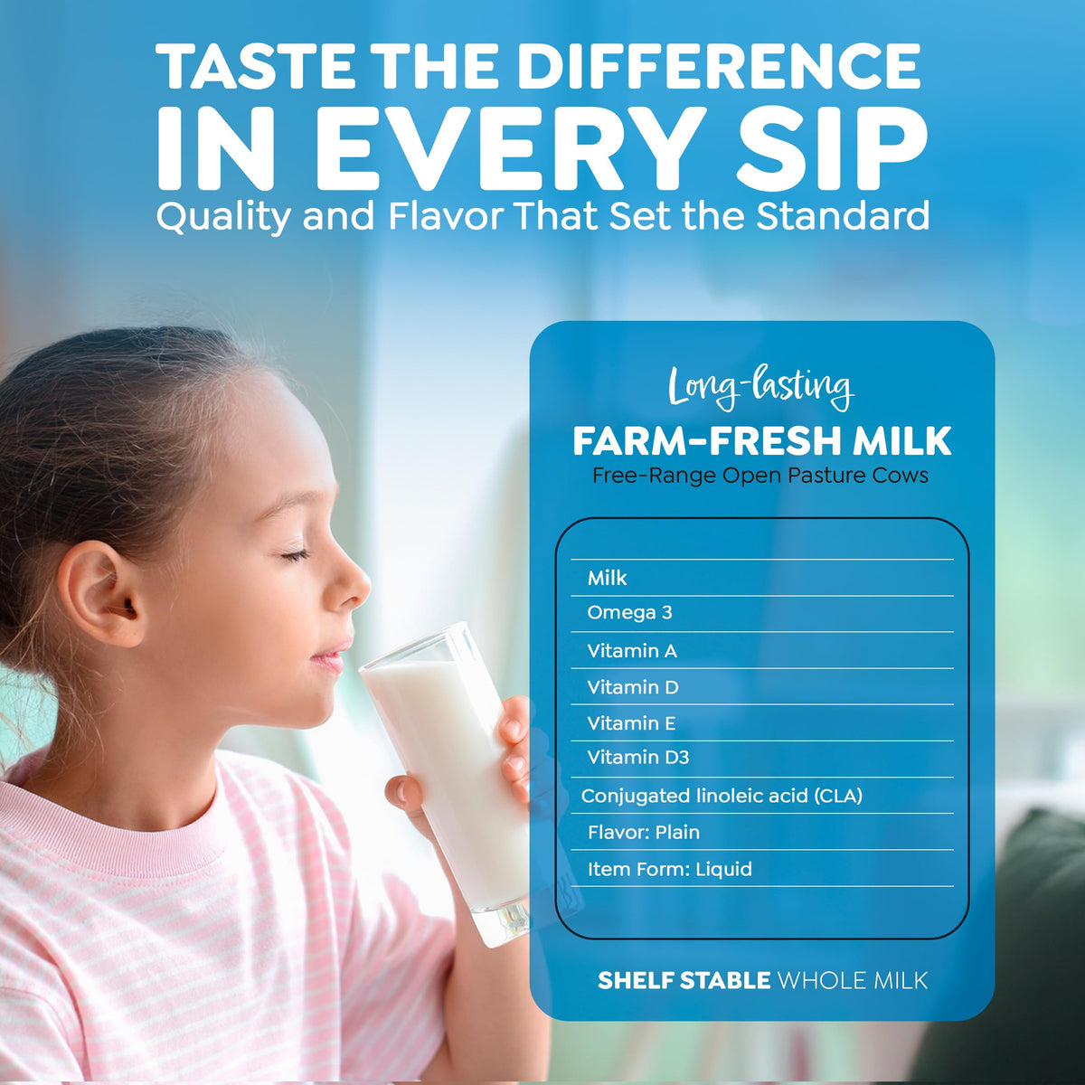 Blue Valley 8oz milk box for on-the-go lunches and travel