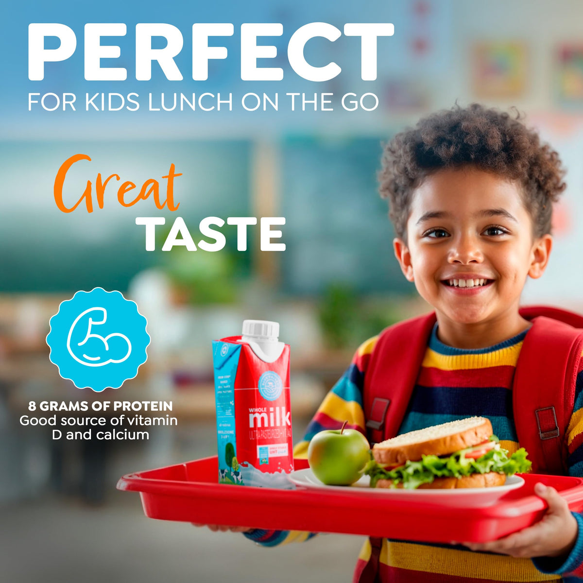 Blue Valley tetra Pak milk box 8oz for everyday convenience