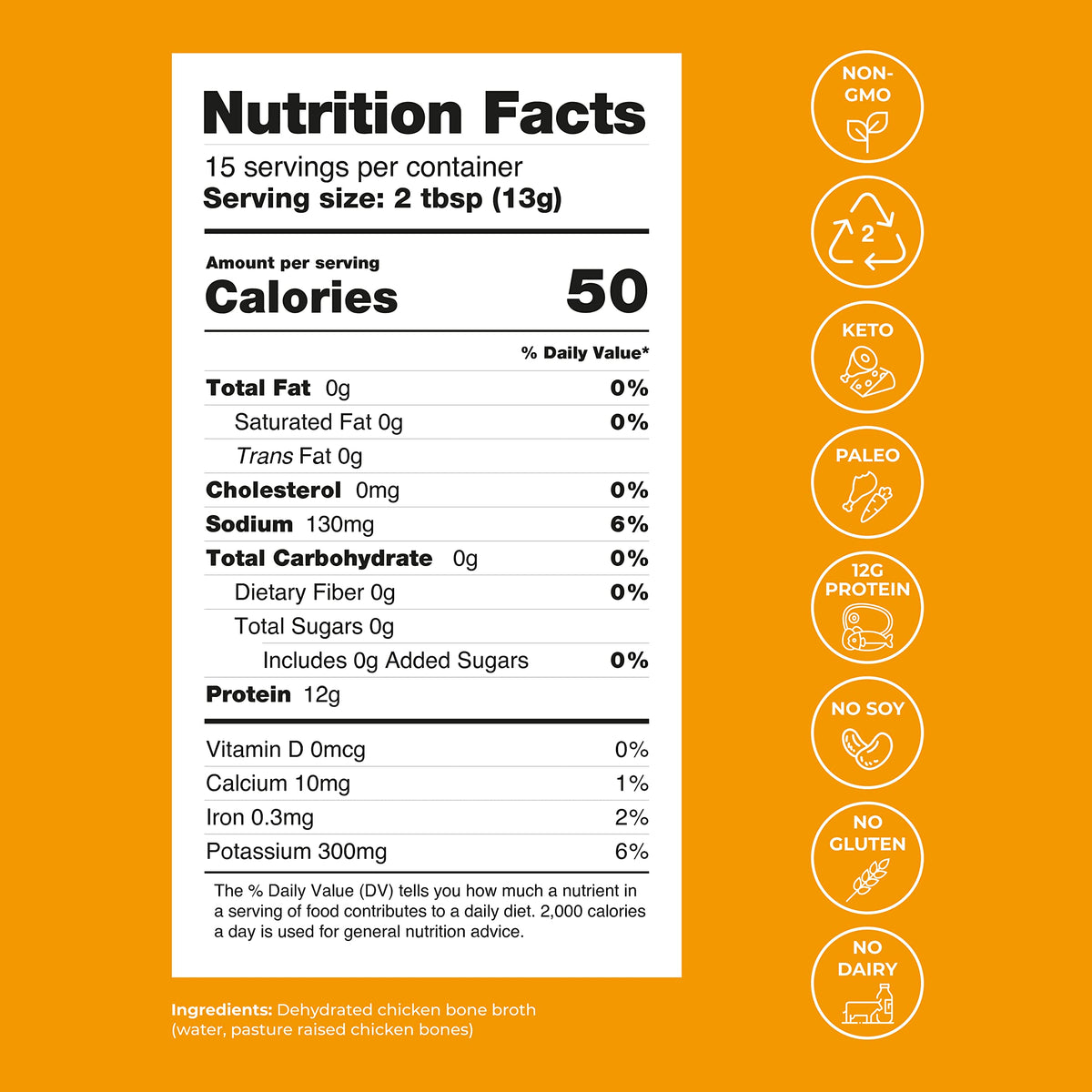 Bluebird Provisions low-sodium broth powder shown with sodium-friendly level