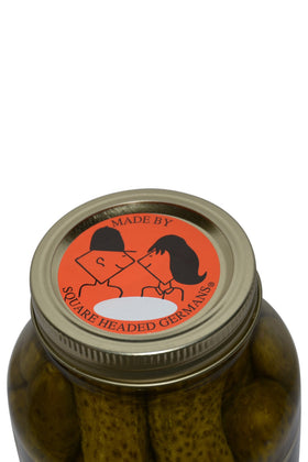 Bluebonnet Creek Farms pickle brine—savory base to marinate, flavor salads, or re-pickle.