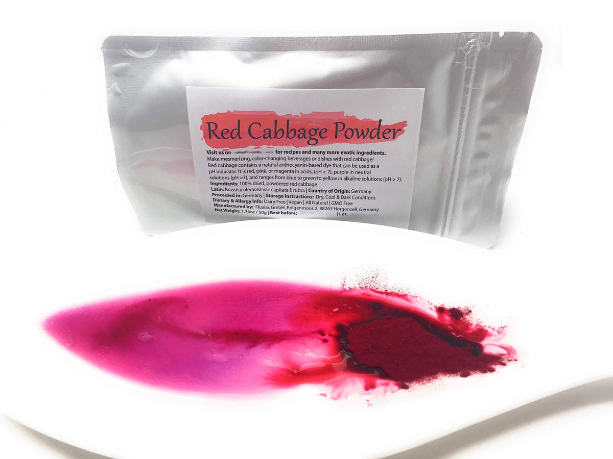 Bluechai Red Cabbage Powder pH indicator exploration at home.