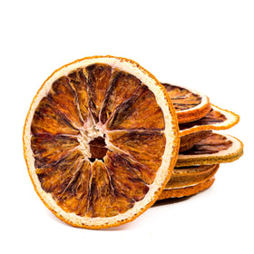BlueHenry blood orange wheels close-up slice, showing vibrant color and natural fruit.