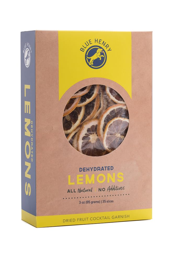 BlueHenry dehydrated lemon wheels for cocktails; bright citrus aroma