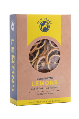 BlueHenry dehydrated lemon wheels for cocktails; bright citrus aroma