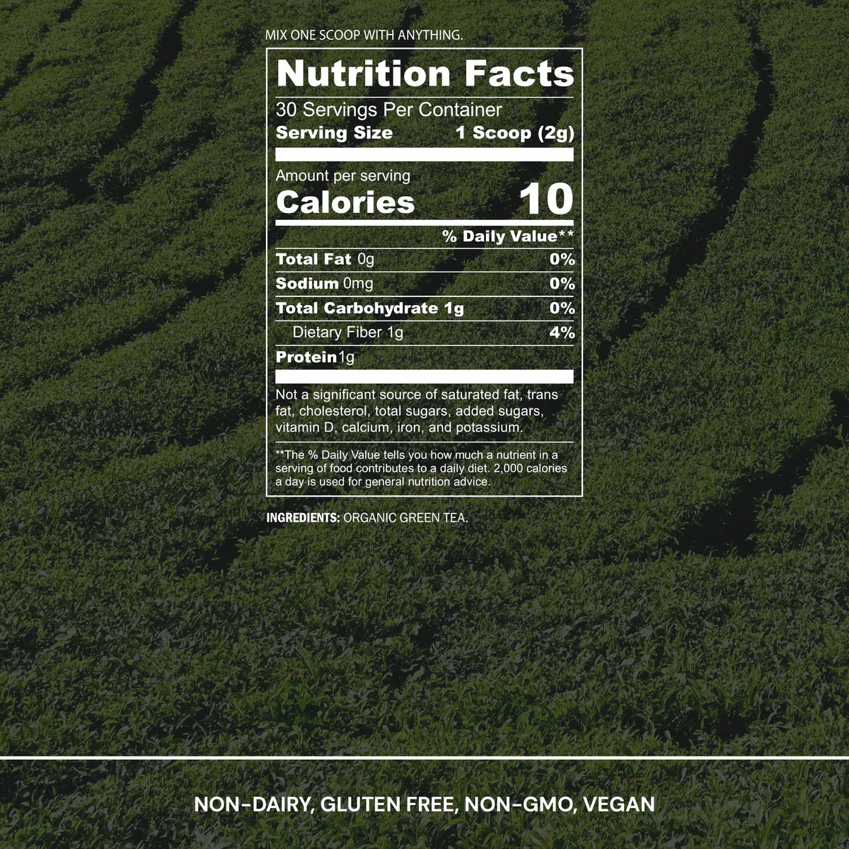 Blueprint Bryan Johnson Matcha powder scoop enables easy measurement for daily servings.