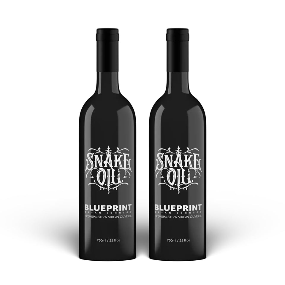 Blueprint Bryan Johnson Olive Oil bottle front showing premium first-press EVOO for clean cooking