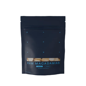 Blueprint Bryan Johnson raw macadamia nuts closeup, rich texture ideal for snacking