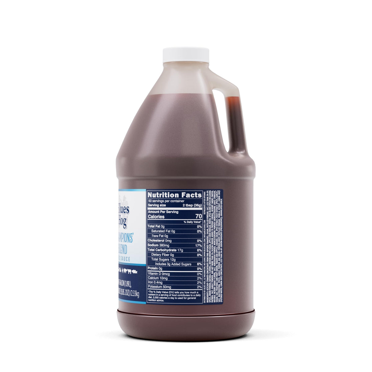 Blues Hog Champions' Blend sauce label art highlighting award-winning quality