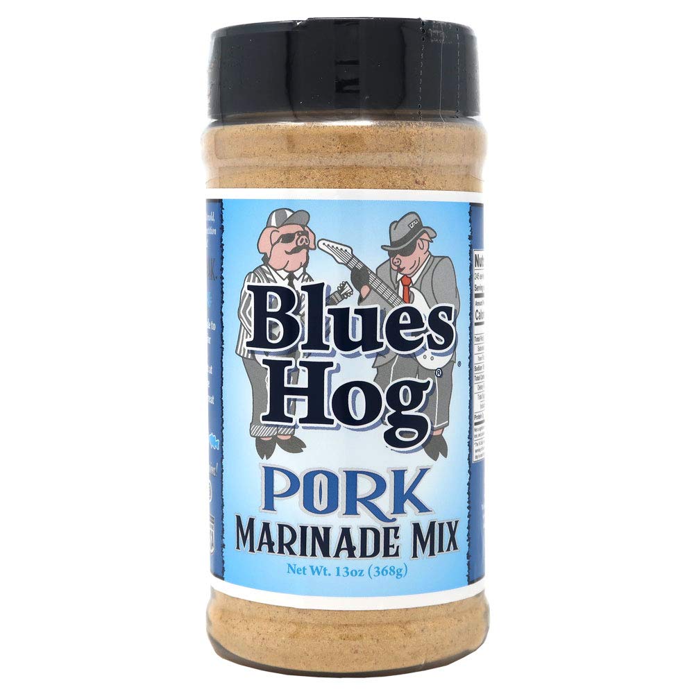 Blues Hog Pork Marinade Mix bottle showcasing a rich flavor blend for pork and more