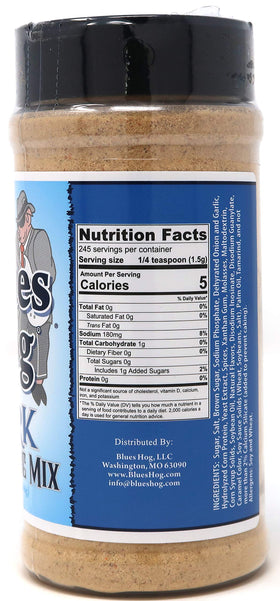Blues Hog Pork Marinade Mix being spooned for juicy, all-purpose flavor