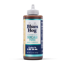 Blues Hog Sugar Free Champions’ Blend bottle pouring for bold, sugar-free flavor