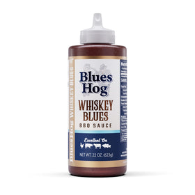 Blues Hog Whiskey Blues BBQ Sauce bottle showcasing whiskey-inspired flavor for grilling.