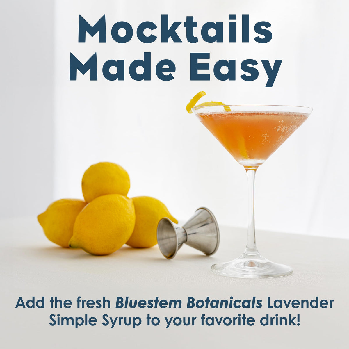 Bluestem Botanicals Lavender Simple Syrup pour demonstrates easy mix-in for drinks.