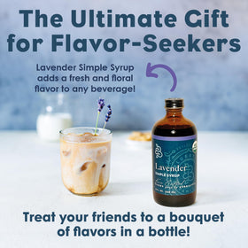 Bluestem Botanicals Lavender Syrup packaging box signals gift-ready organic flavor.