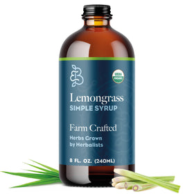 Bluestem Lemongrass Syrup bottle highlights bright citrus flavor for cocktails.