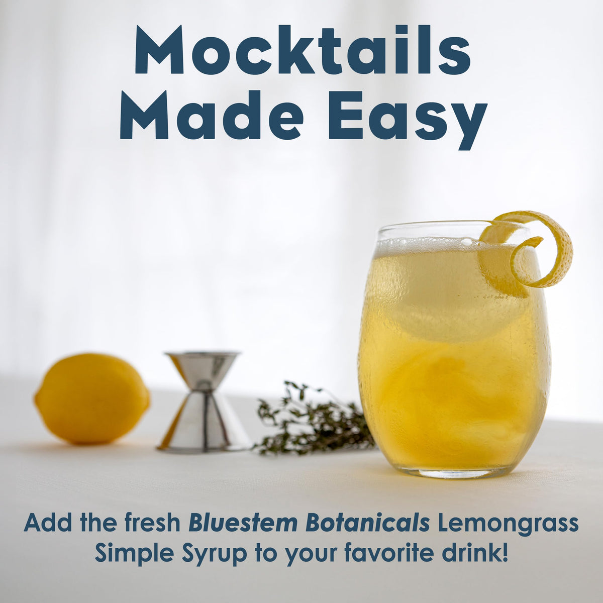 Bluestem Lemongrass Syrup ingredients close-up for versatile drinks.