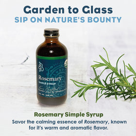 Bluestem Botanicals rosemary syrup pour into highball glass