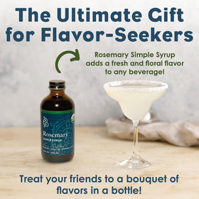 Bluestem Botanicals rosemary syrup for party drinks and celebrations