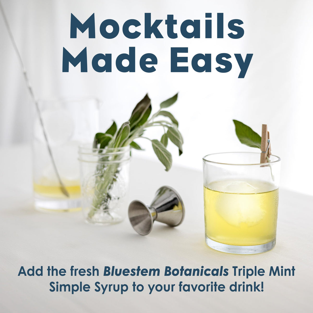 Bluestem Botanicals Triple Mint syrup label highlighting organic ingredients.