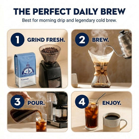 Bluestone Lane Flagstaff Signature cold brew steep for caramel sweetness
