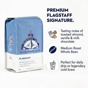 Bluestone Lane Flagstaff Signature vacuum-sealed bag preserves freshness