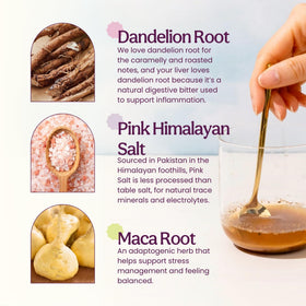 Blume Maca powder scoop illustrating energy-boosting plant superfood.