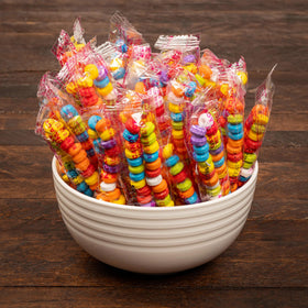 Individually wrapped Blunon candy necklaces for easy sharing and storage.