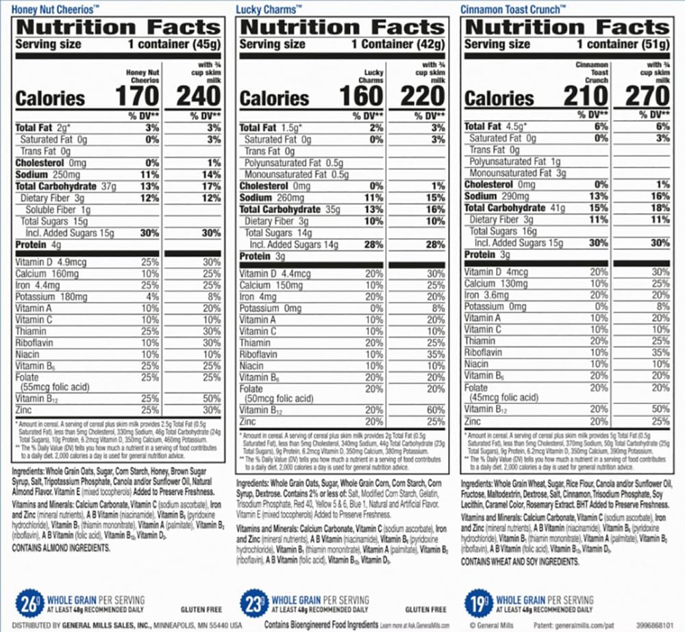 Blunon Cereal Cups Lucky Charms gluten-free marshmallows close-up