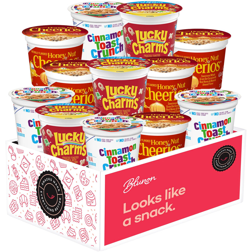 Blunon Cereal Cups variety-pack front view for quick breakfasts
