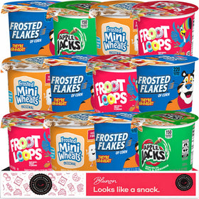 Blunon Cereal Cups variety-pack box for quick grab-and-go breakfasts.