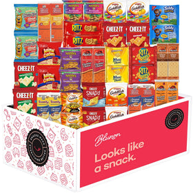 Blunon crackers assortment bags closeup, ideal for lunches and quick breaks.