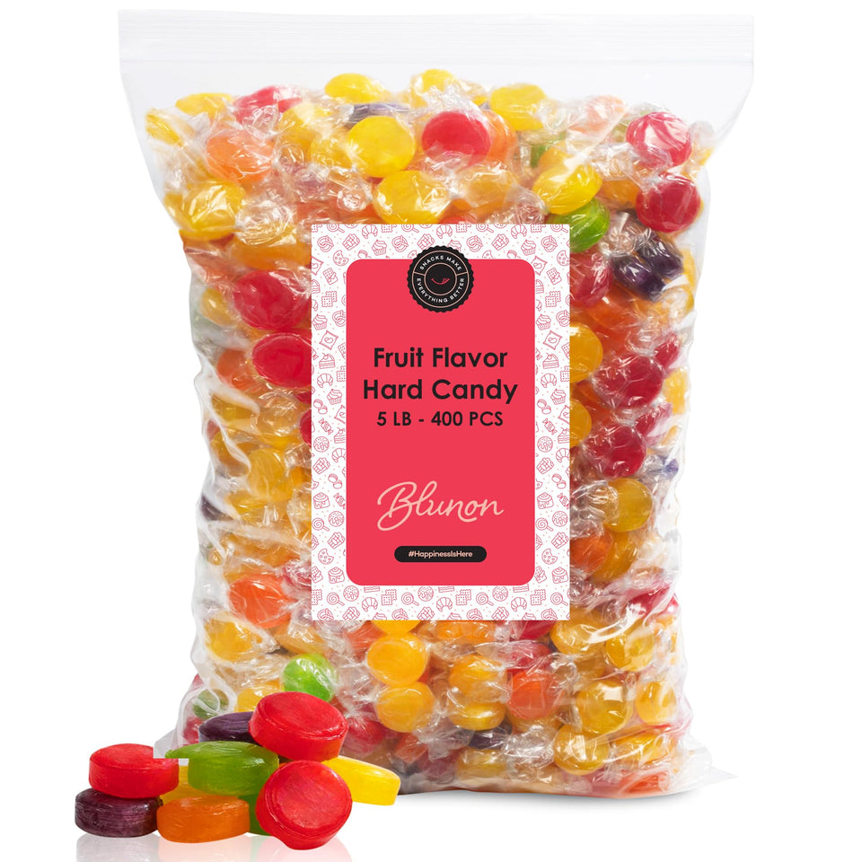 Blunon hard candy bulk with assorted fruit flavors for nostalgic snacking.