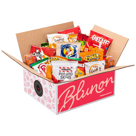 Blunon gift-ready pantry box of cheese snacks for care packages.