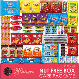 Blunon peanut free nut free snacks variety pack box for safe on the go snacking