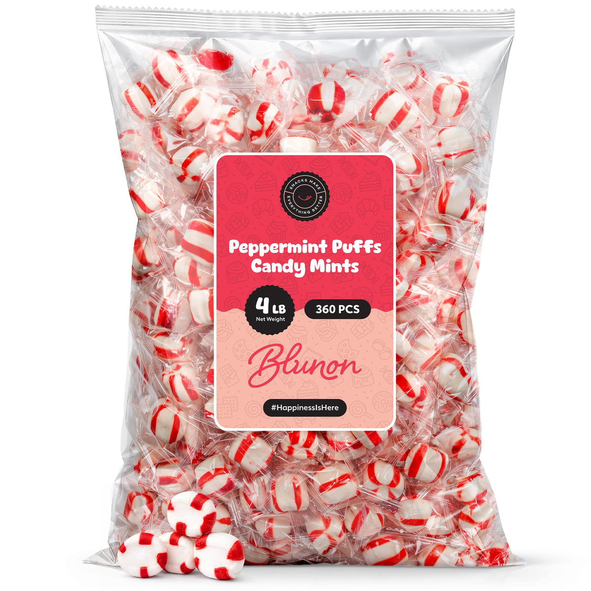 Blunon Peppermint Puffs bulk bag ready for sharing at events